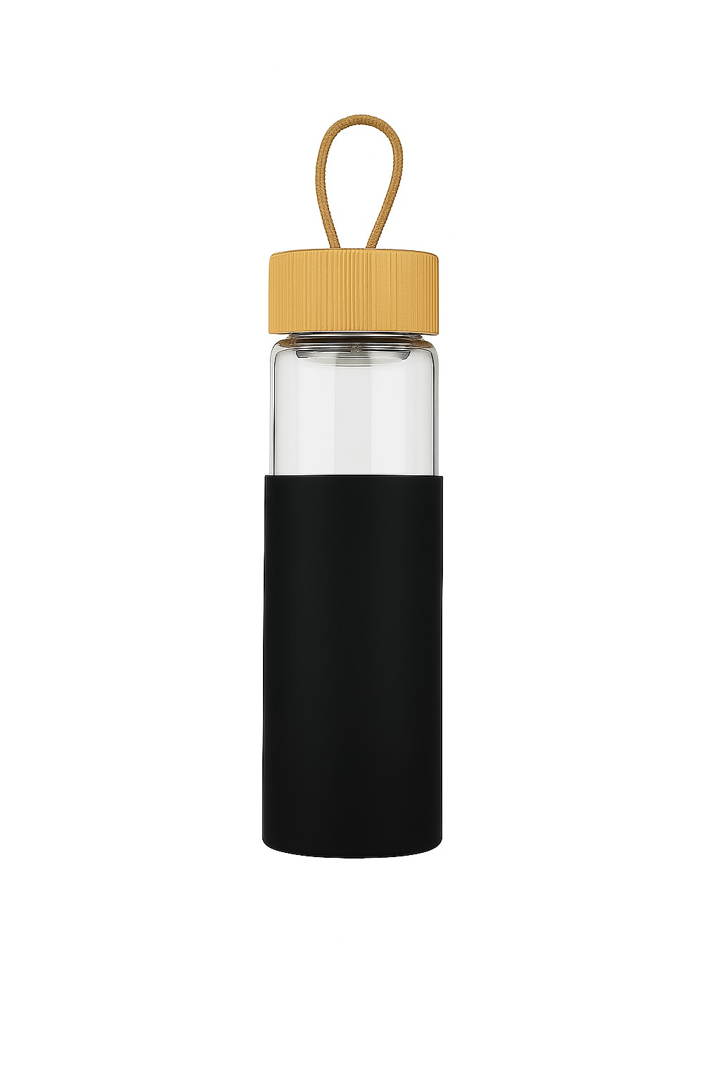 Premium Glass Bottle With Bamboo Lid (500ml) - Image 1