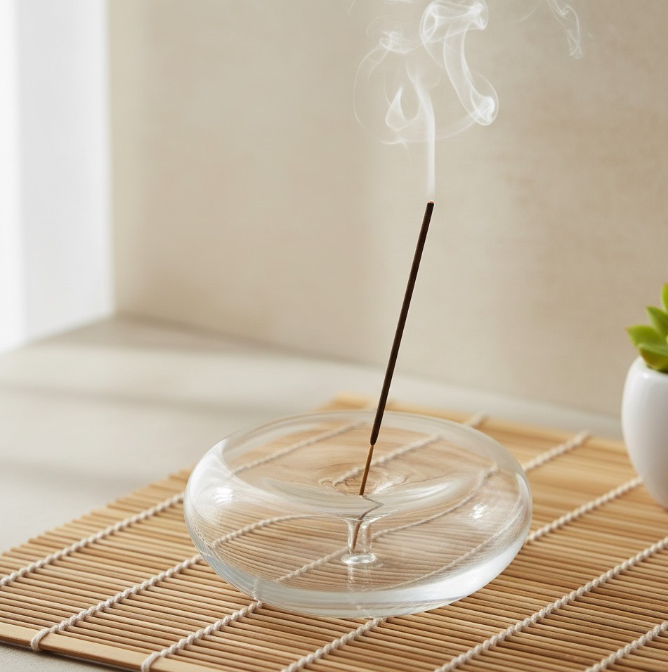 EcoEssence Glass Incense Holder | Scratch-Resistant & Break-Resistant Design - Image 1
