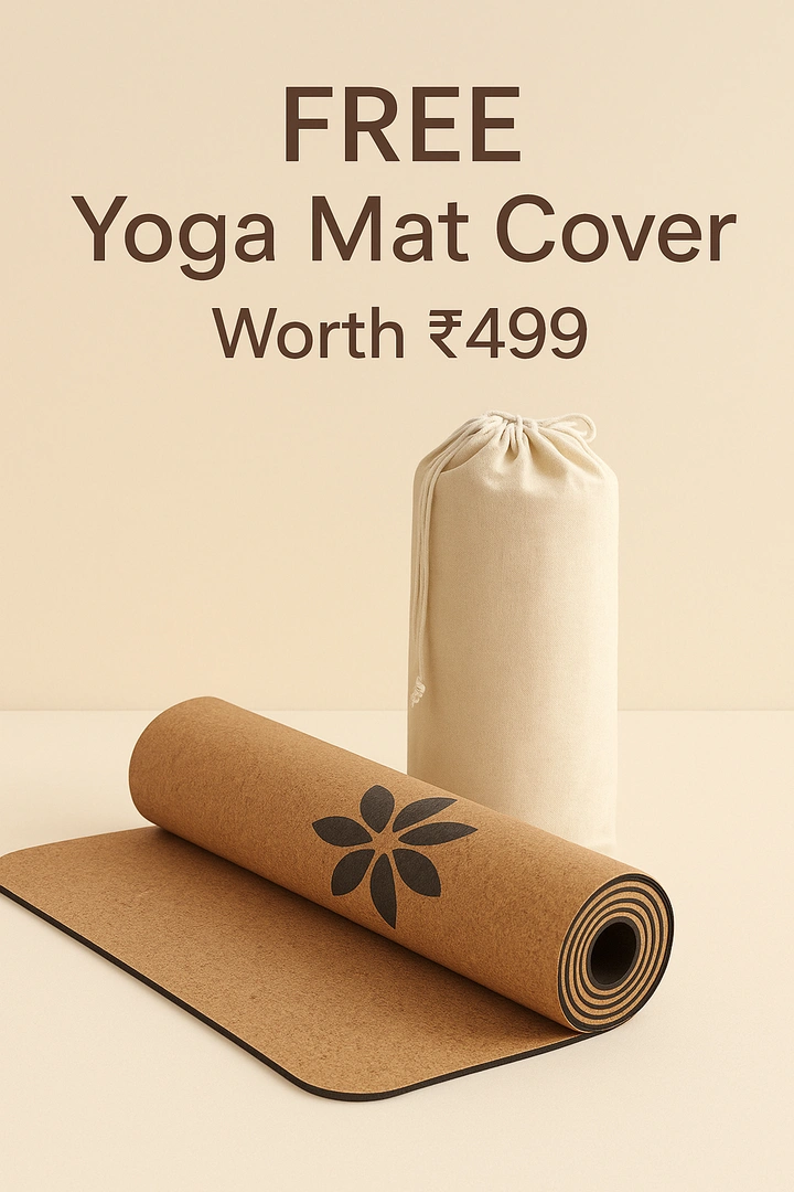 The All-Natural Yoga Mat: Cork Surface, Rubber Base With Yoga Mat Cover - Image 2