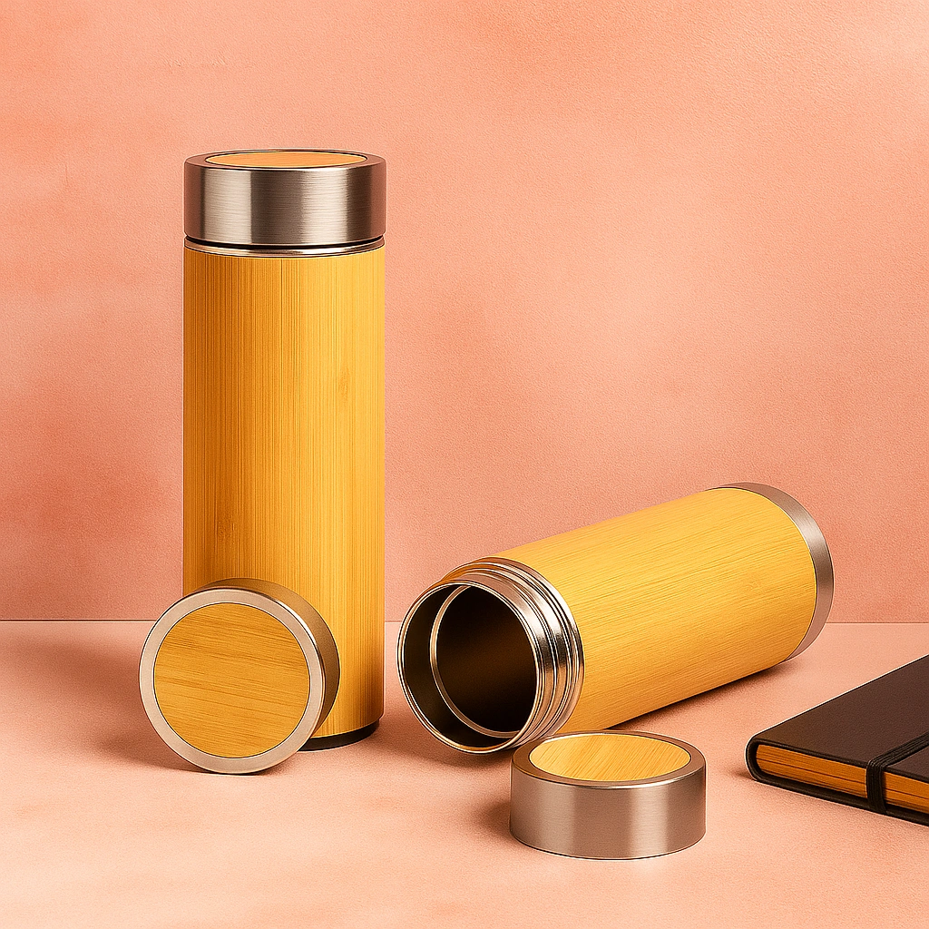 The Sustainable Hydration Bottle: Bamboo & Stainless Steel (500ml) - Image 4