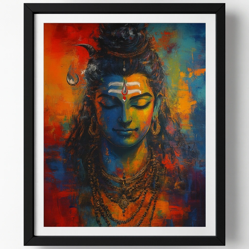 Lord Shiva Painting - Divine Trance of Shiva - Image 1